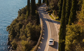 A coastal mountain road