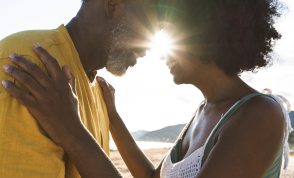 A couple at sunset